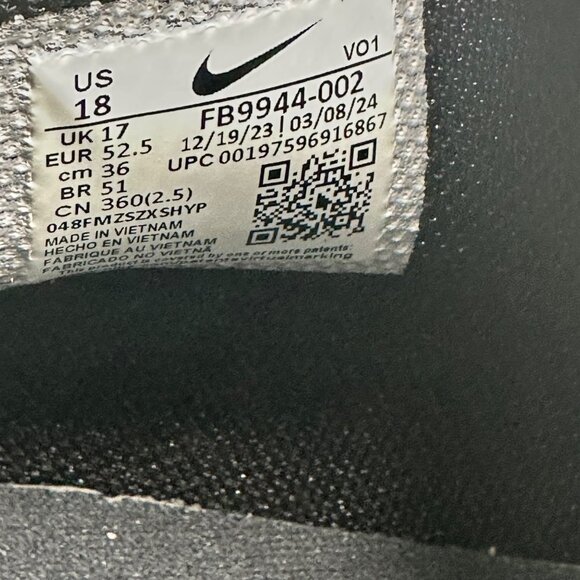 Men's Nike Lebron Witness VIII TB Black/White Basketball Shoes FB9944-002 Sz 18 - Picture 11 of 11